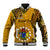 Personalised 8 August Manihiki Island Gospel Day Baseball Jacket Cook Islands Tribal Pattern LT14 Unisex Gold - Polynesian Pride