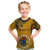 Personalised 8 August Manihiki Island Gospel Day Kid T Shirt Cook Islands Tribal Pattern LT14 Gold - Polynesian Pride
