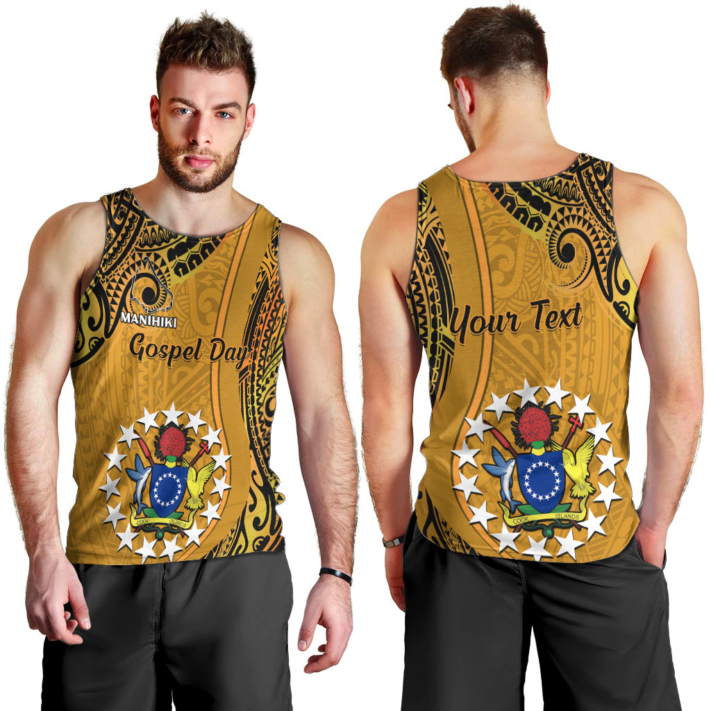 Personalised 8 August Manihiki Island Gospel Day Men Tank Top Cook Islands Tribal Pattern LT14 - Polynesian Pride
