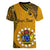 Personalised 8 August Manihiki Island Gospel Day Women V Neck T Shirt Cook Islands Tribal Pattern LT14 - Polynesian Pride