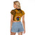 15 August Rakahanga Island Gospel Day Raglan Cropped T Shirt Cook Islands Tribal Pattern LT14 - Polynesian Pride
