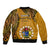 15 August Rakahanga Island Gospel Day Sleeve Zip Bomber Jacket Cook Islands Tribal Pattern LT14 - Polynesian Pride