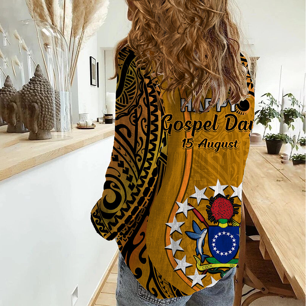 15 August Rakahanga Island Gospel Day Women Casual Shirt Cook Islands Tribal Pattern LT14 - Polynesian Pride