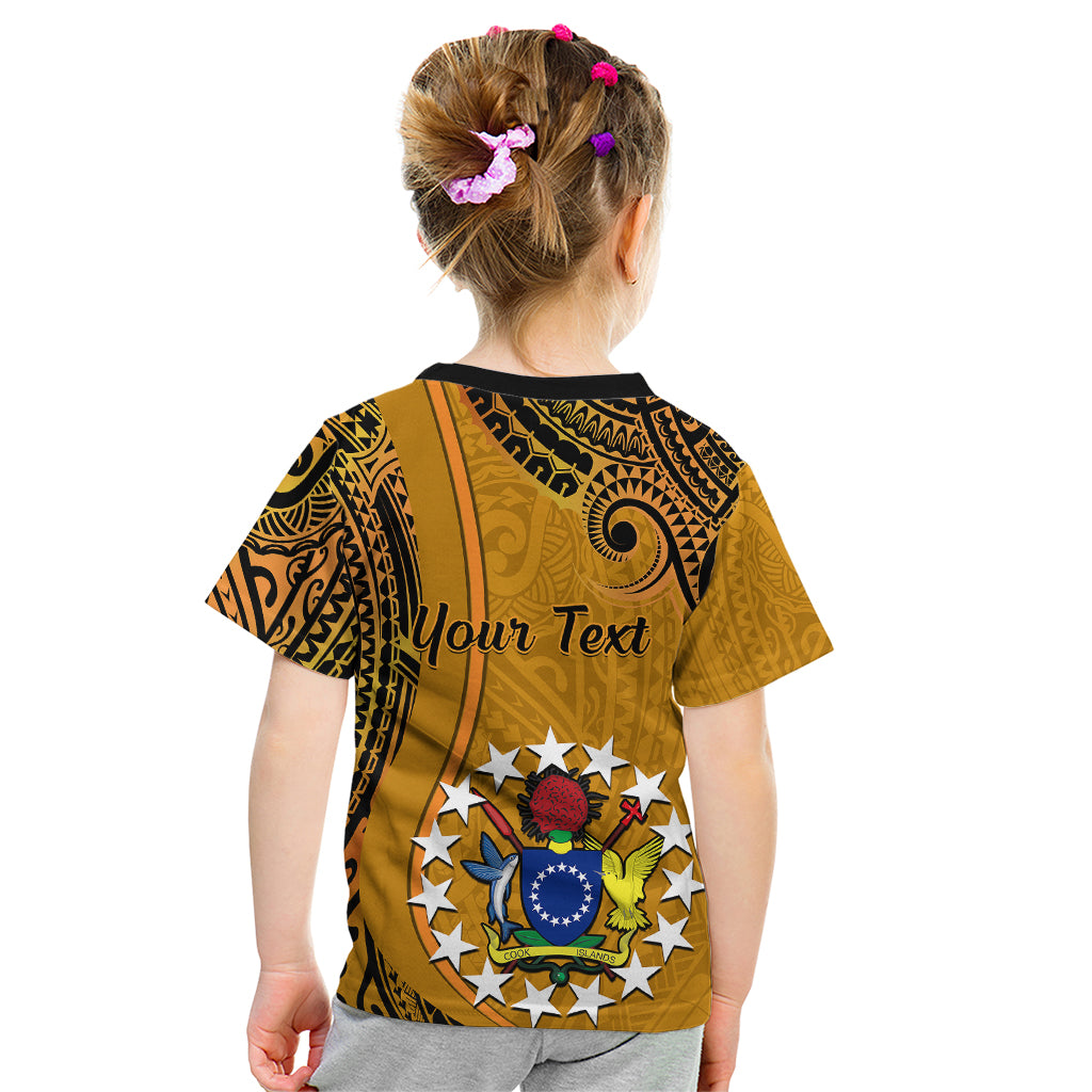 Personalised 15 August Rakahanga Island Gospel Day Kid T Shirt Cook Islands Tribal Pattern LT14 - Polynesian Pride