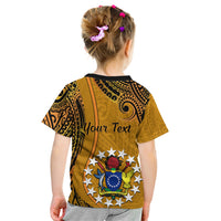 Personalised 15 August Rakahanga Island Gospel Day Kid T Shirt Cook Islands Tribal Pattern LT14 - Polynesian Pride