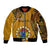 Personalised 15 August Rakahanga Island Gospel Day Sleeve Zip Bomber Jacket Cook Islands Tribal Pattern LT14 Unisex Orange - Polynesian Pride