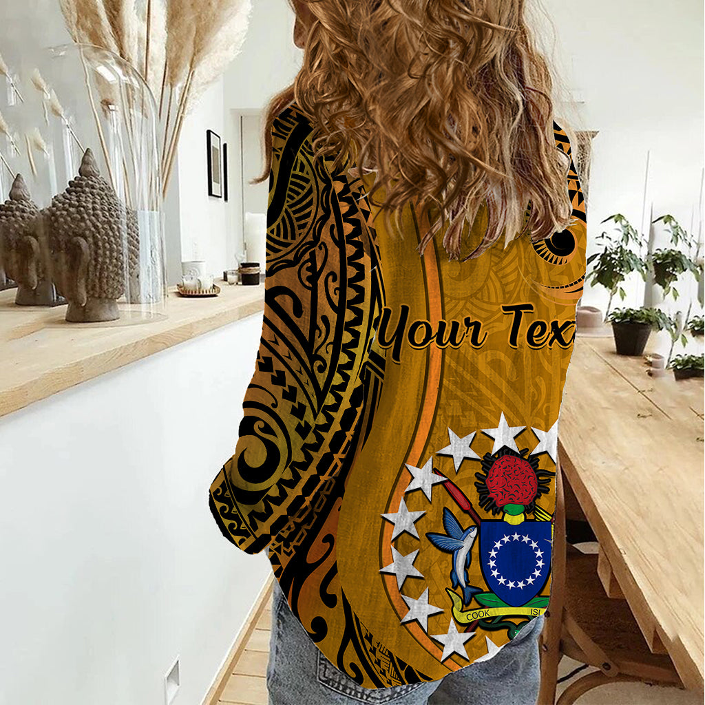 Personalised 15 August Rakahanga Island Gospel Day Women Casual Shirt Cook Islands Tribal Pattern LT14 - Polynesian Pride