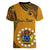 Personalised 15 August Rakahanga Island Gospel Day Women V Neck T Shirt Cook Islands Tribal Pattern LT14 - Polynesian Pride