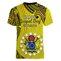 27 October Aitutaki Island Gospel Day Women V Neck T Shirt Cook Islands Tribal Pattern LT14 - Polynesian Pride