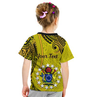 Personalised 27 October Aitutaki Island Gospel Day Kid T Shirt Cook Islands Tribal Pattern LT14 - Polynesian Pride