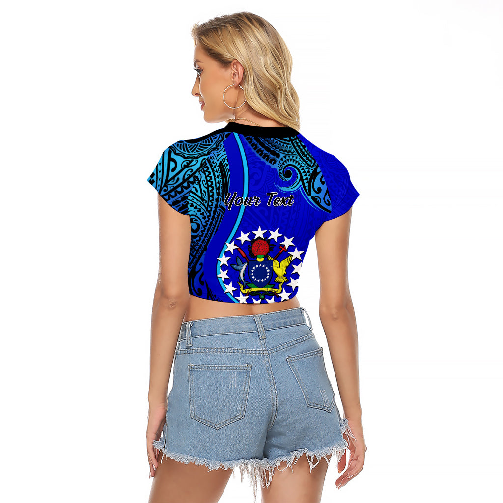 Personalised 8 December Pukapuka Island Gospel Day Raglan Cropped T Shirt Cook Islands Tribal Pattern LT14 - Polynesian Pride