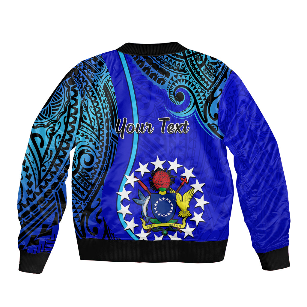 Personalised 8 December Pukapuka Island Gospel Day Sleeve Zip Bomber Jacket Cook Islands Tribal Pattern LT14 - Polynesian Pride