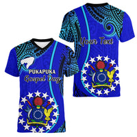 Personalised 8 December Pukapuka Island Gospel Day Women V Neck T Shirt Cook Islands Tribal Pattern LT14 - Polynesian Pride