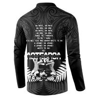 New Zealand Silver Fern Rugby Button Sweatshirt Haka Dance With Aotearoa Maori Pattern