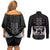 New Zealand Silver Fern Rugby Couples Matching Off Shoulder Short Dress and Long Sleeve Button Shirt Haka Dance With Aotearoa Maori Pattern