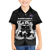 New Zealand Silver Fern Rugby Family Matching Tank Maxi Dress and Hawaiian Shirt Haka Dance With Aotearoa Maori Pattern