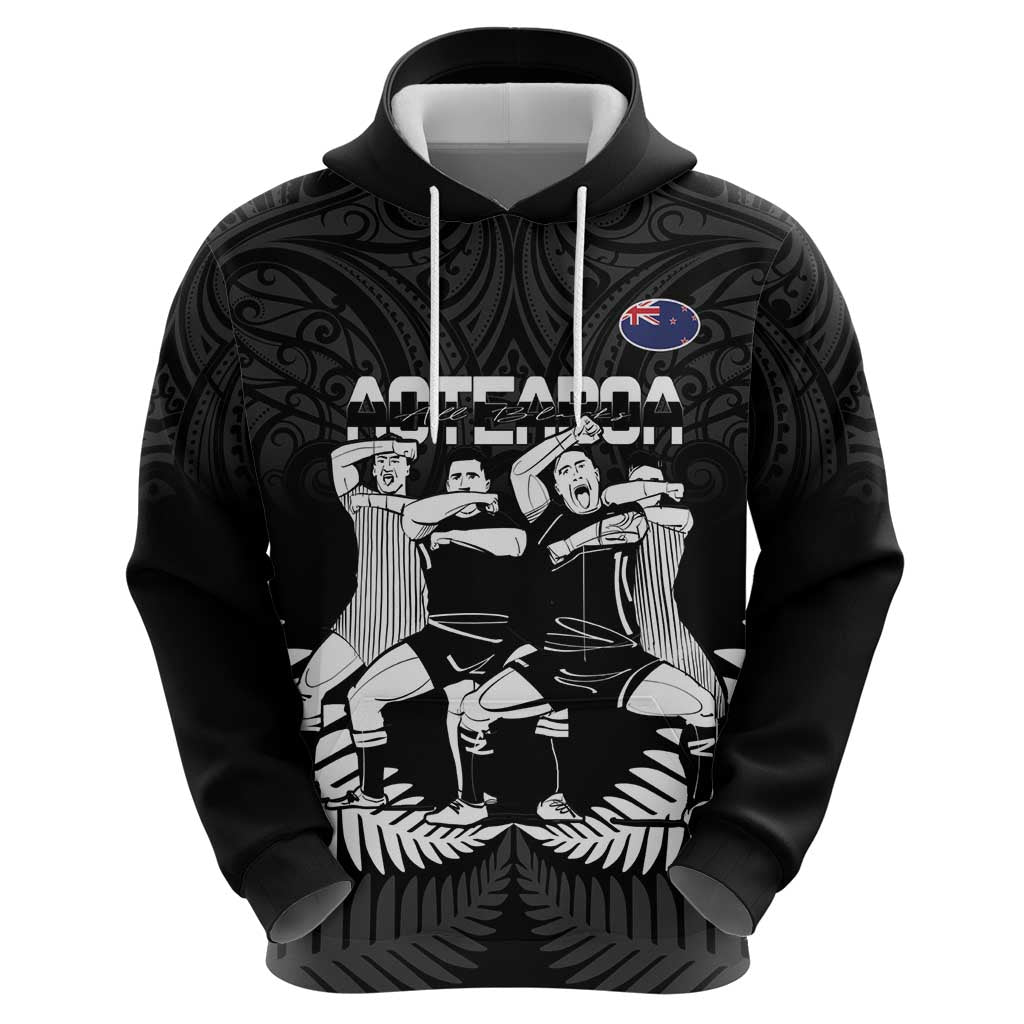 New Zealand Silver Fern Rugby Zip Hoodie Haka Dance With Aotearoa Maori Pattern