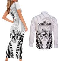 Fiji Tapa Rugby Couples Matching Short Sleeve Bodycon Dress and Long Sleeve Button Shirt Cibi Dance With Fijian Pattern