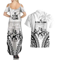 Fiji Tapa Rugby Couples Matching Summer Maxi Dress and Hawaiian Shirt Cibi Dance With Fijian Pattern