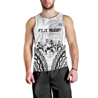 Fiji Tapa Rugby Men Tank Top Cibi Dance With Fijian Pattern