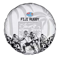 Fiji Tapa Rugby Spare Tire Cover Cibi Dance With Fijian Pattern