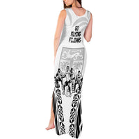 Fiji Tapa Rugby Tank Maxi Dress Cibi Dance With Fijian Pattern