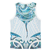 New Zealand Manta Ray Tattoo Basketball Jersey Aotearoa Maori Haehae Paua Shell - Polynesian Pride