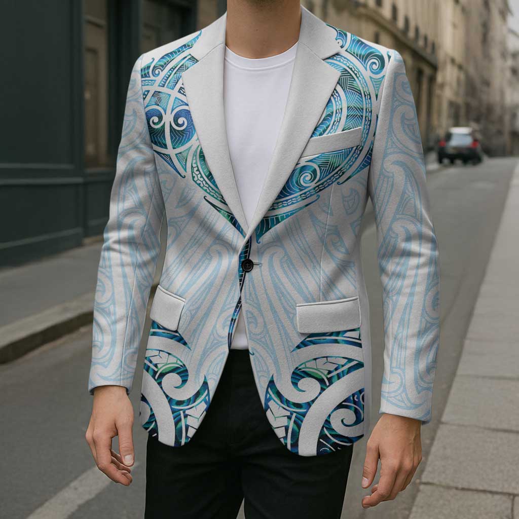 New Zealand Manta Ray Tattoo Blazer Aotearoa Maori Haehae Paua Shell - Polynesian Pride