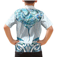 New Zealand Manta Ray Tattoo Family Matching Mermaid Dress and Hawaiian Shirt Aotearoa Maori Haehae Paua Shell - Polynesian Pride