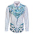 New Zealand Manta Ray Tattoo Family Matching Off The Shoulder Long Sleeve Dress and Hawaiian Shirt Aotearoa Maori Haehae Paua Shell - Polynesian Pride