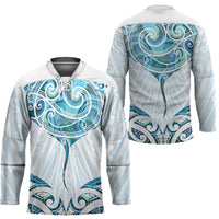 New Zealand Manta Ray Tattoo Hockey Jersey Aotearoa Maori Haehae Paua Shell - Polynesian Pride