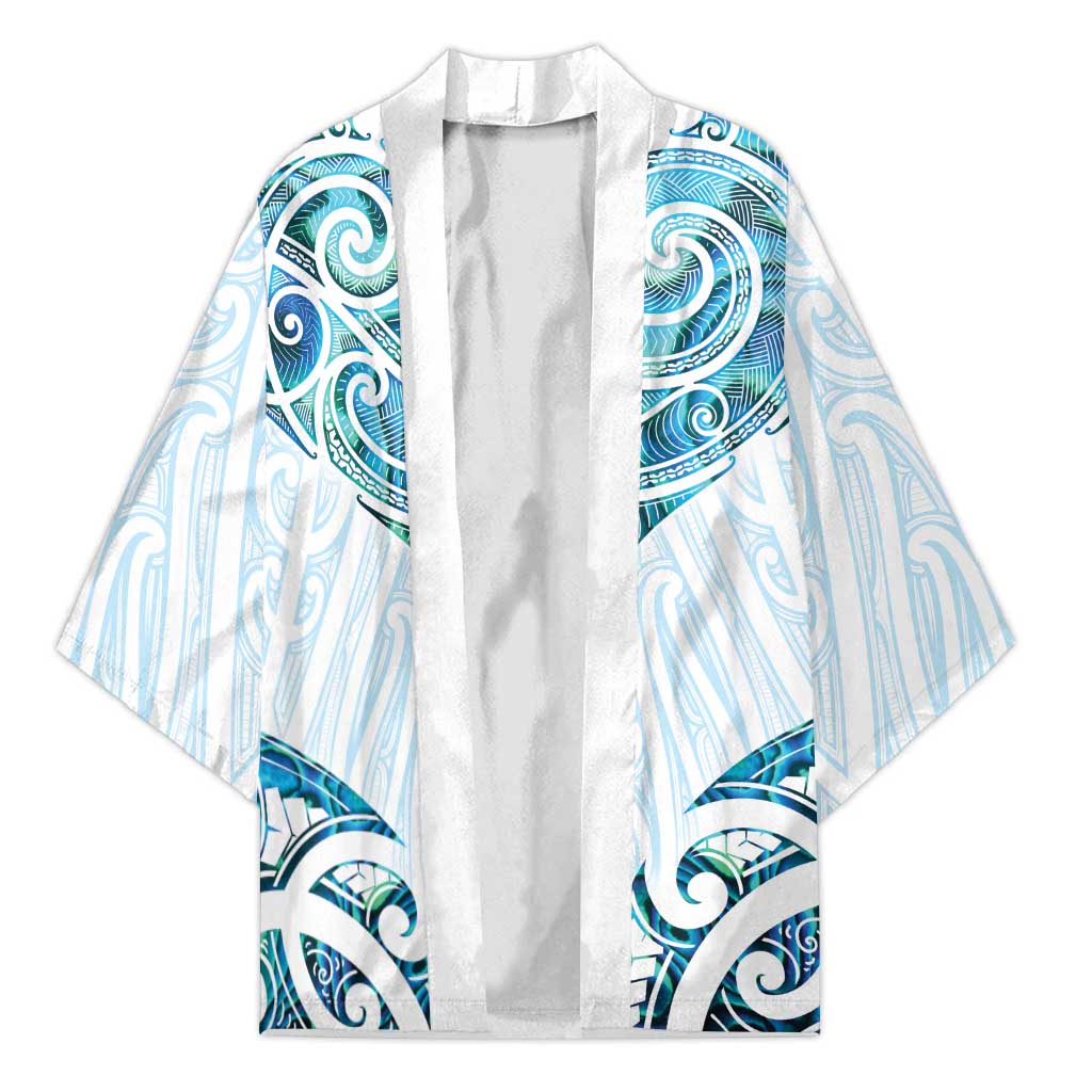 New Zealand Manta Ray Tattoo Kimono Aotearoa Maori Haehae Paua Shell - Polynesian Pride