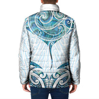 New Zealand Manta Ray Tattoo Padded Jacket Aotearoa Maori Haehae Paua Shell - Polynesian Pride