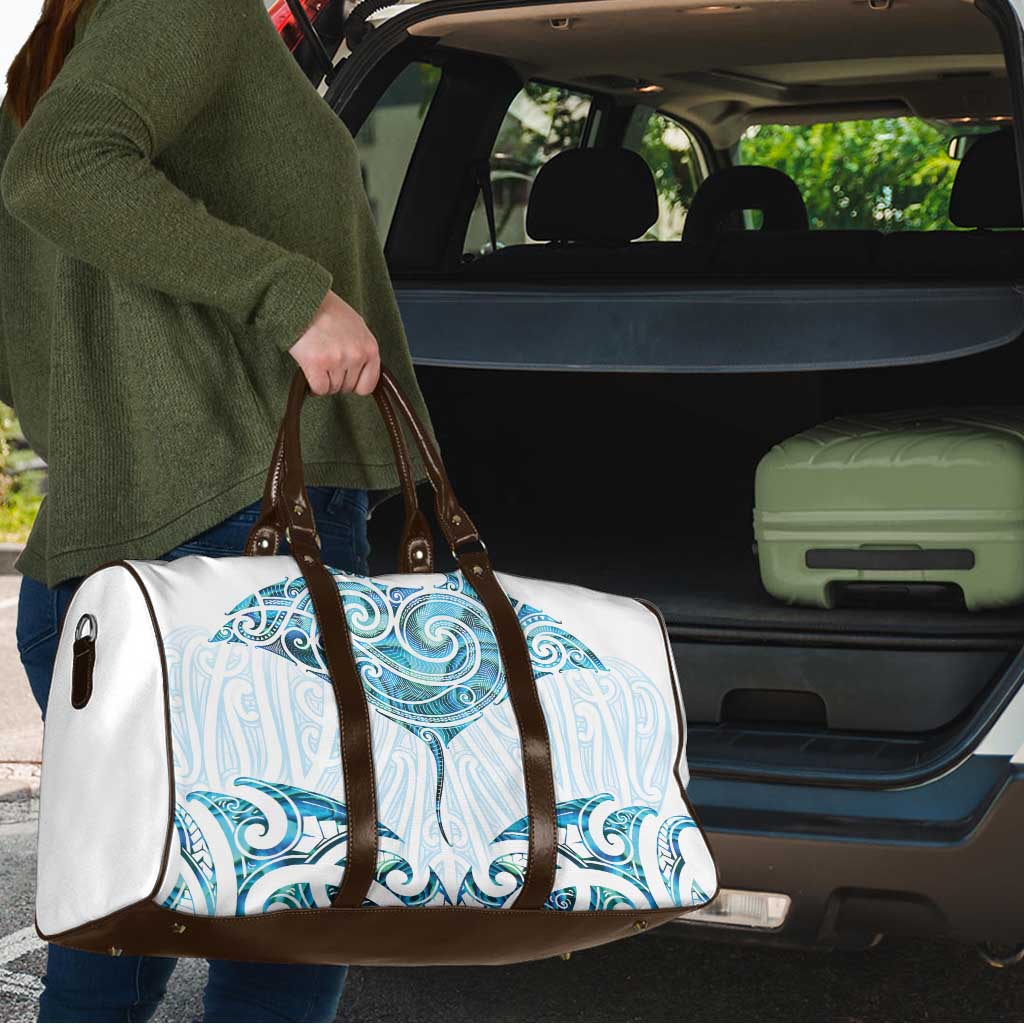 New Zealand Manta Ray Tattoo Travel Bag Aotearoa Maori Haehae Paua Shell - Polynesian Pride