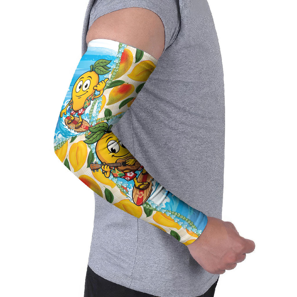 Aloha Hawaii Summer Arm Sleeves Hawaiian Lei Surfing Mango Palaka Motifs