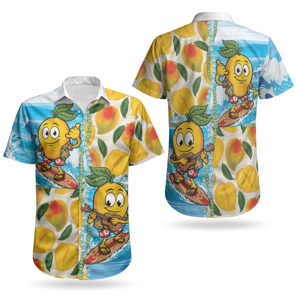 Aloha Hawaii Summer Couples Matching Long Sleeve Bodycon Dress and Hawaiian Shirt Hawaiian Lei Surfing Mango Palaka Motifs