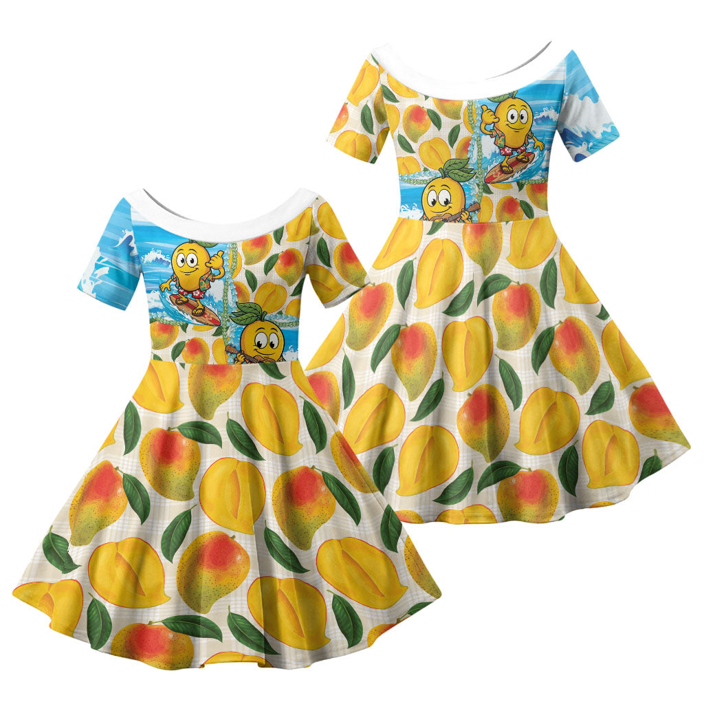 Aloha Hawaii Summer Family Matching Summer Maxi Dress and Hawaiian Shirt Hawaiian Lei Surfing Mango Palaka Motifs