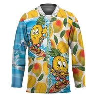 Aloha Hawaii Summer Hockey Jersey Hawaiian Lei Surfing Mango Palaka Motifs