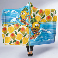 Aloha Hawaii Summer Hooded Blanket Hawaiian Lei Surfing Mango Palaka Motifs