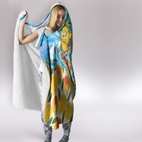 Aloha Hawaii Summer Hooded Blanket Hawaiian Lei Surfing Mango Palaka Motifs