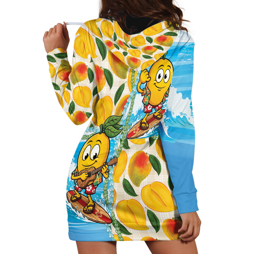 Aloha Hawaii Summer Hoodie Dress Hawaiian Lei Surfing Mango Palaka Motifs