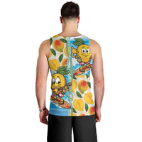 Aloha Hawaii Summer Men Tank Top Hawaiian Lei Surfing Mango Palaka Motifs