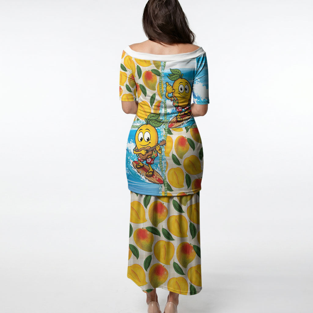 Aloha Hawaii Summer Puletasi Hawaiian Lei Surfing Mango Palaka Motifs