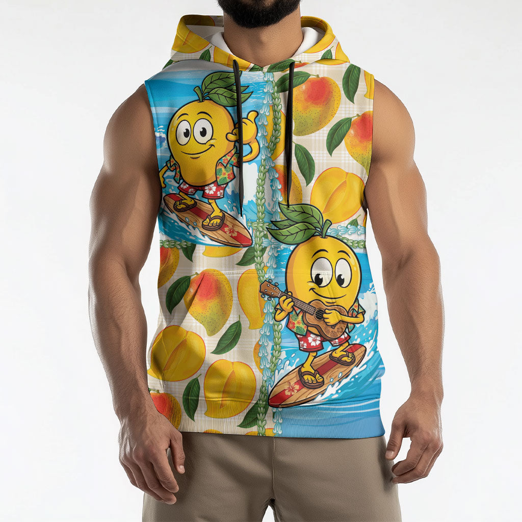 Aloha Hawaii Summer Sleeveless Hoodie Hawaiian Lei Surfing Mango Palaka Motifs