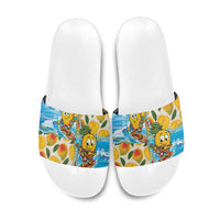 Aloha Hawaii Summer Slide Sandals Hawaiian Lei Surfing Mango Palaka Motifs