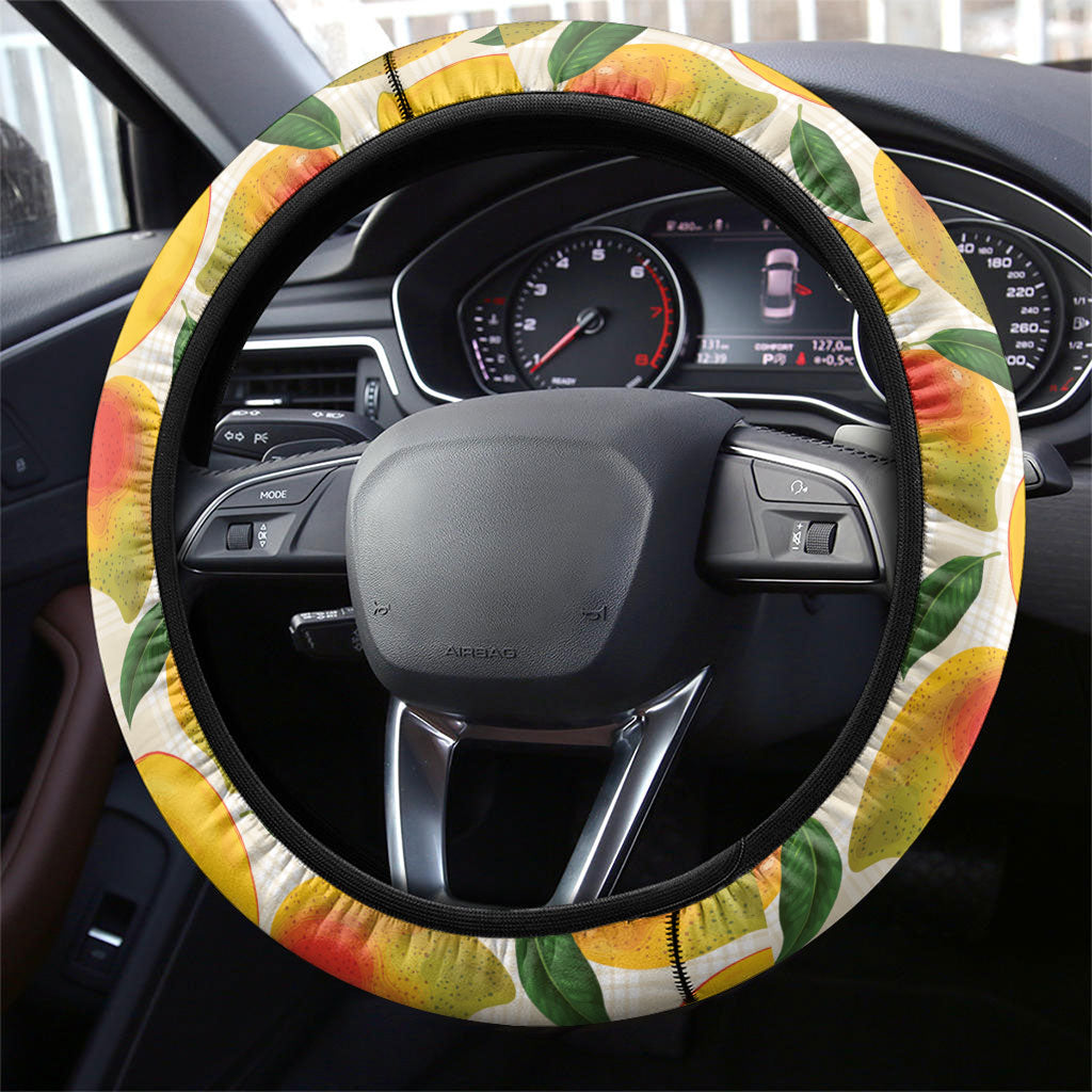 Aloha Hawaii Summer Steering Wheel Cover Hawaiian Lei Surfing Mango Palaka Motifs