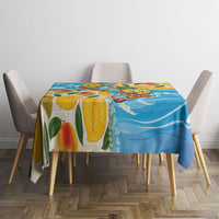 Aloha Hawaii Summer Tablecloth Hawaiian Lei Surfing Mango Palaka Motifs