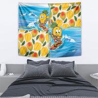 Aloha Hawaii Summer Tapestry Hawaiian Lei Surfing Mango Palaka Motifs