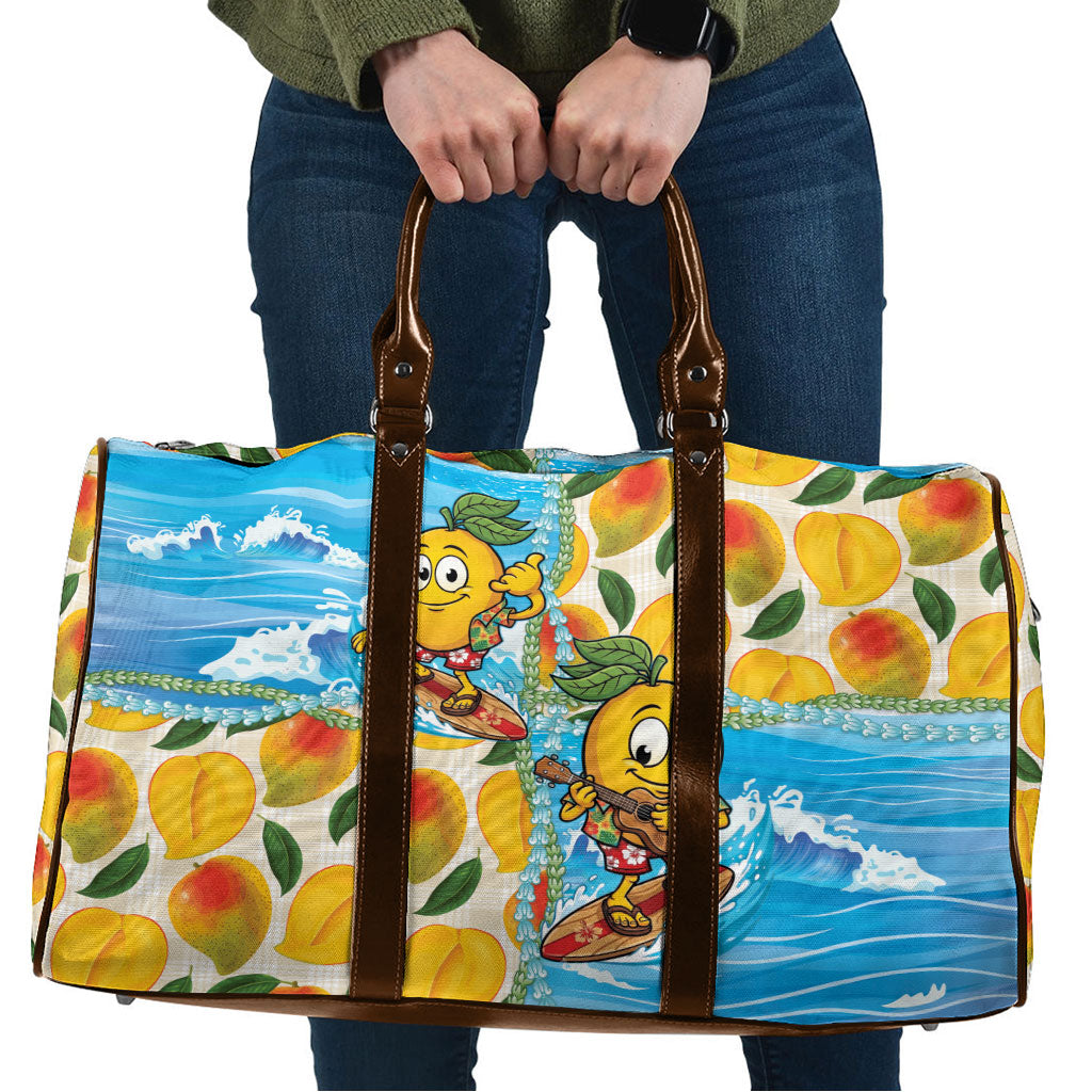 Aloha Hawaii Summer Travel Bag Hawaiian Lei Surfing Mango Palaka Motifs LT14 Blue - Polynesian Pride