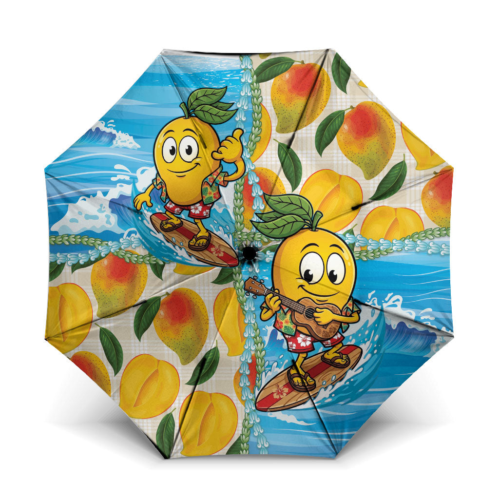 Aloha Hawaii Summer Umbrella Hawaiian Lei Surfing Mango Palaka Motifs